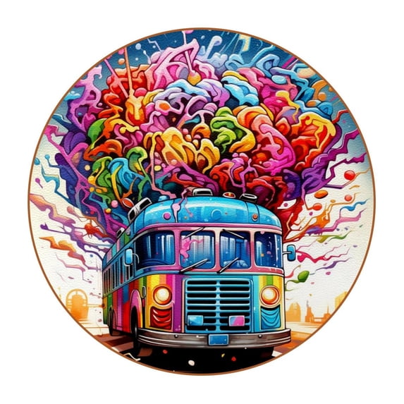 Vehicle Set of 6 Round Coasters, Microfiber Leather Drink Coasters, 11x11 cm/4.3x4.3 in Square Coasters for Drinks, Heat Coasters for Home and Office Use