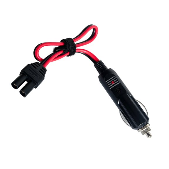 Vehicle Socket Male Plug to EC5 Adapter Cable, 14AWG 40Cm Wire with LED Light, 10A Glass Fused Part for 12/24V Power