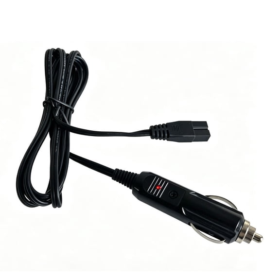 Vehicle Socket to 2 Pin Portable Fridge Cable, 12-24 Volt 10A 1.8 m 18 AWG Car Refrigerator Power Cord for Daily Driving Outdoor Trip Support