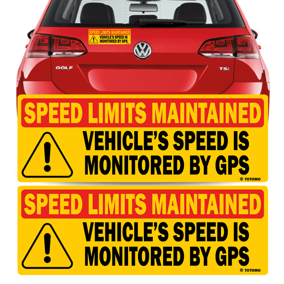 TOTOMO Vehicle Speed is Monitored by GPS Speed Limits are Maintained Magnet Sign, 2pk