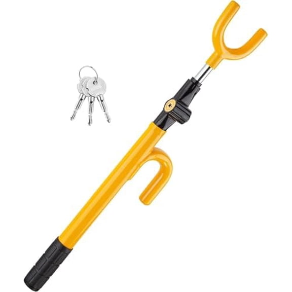 Vehicle Steering Wheel Lock Car Anti Theft Security Lock with Adjustable Length Fit for Cars Trucks Vans and SUVs