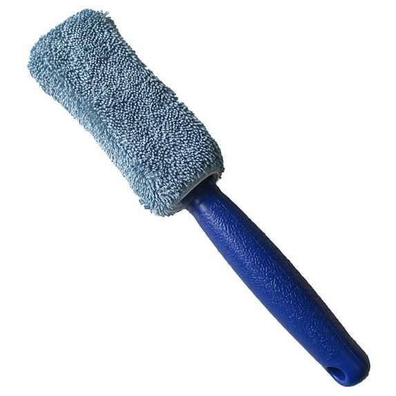Vehicle Tire And Wheel Cleaning Brush With Soft Microfiber And Absorbent Sponge Layer For Effective Automotive Maintenance