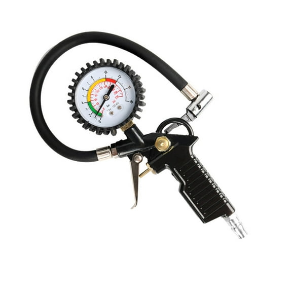 UKCOCO Pressure Gauge for Car Tires with Heavy Duty Metal Components and Rubber Hose