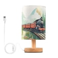 thumbnail image 1 of Vehicle Train Landscape Bedside Table Lamp LED Warm Lights with USB Charging Port Retro Cylinder Desk Lamps for Bedroom Living Room Office Coffee Bar Decoration, 1 of 7