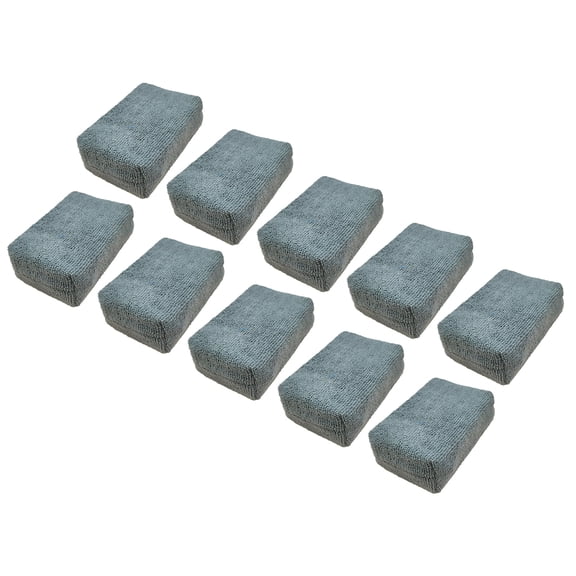 Vehicle Wash Microfiber Applicator Sponge Block for Waxing Polishing Use, Plush Fabric with Rounded Handheld Shape