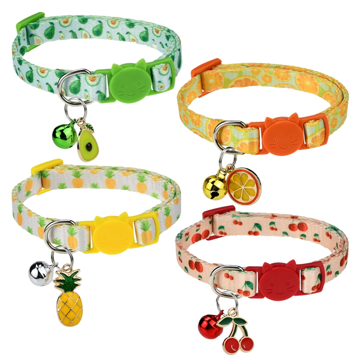 Vehomy 4Pcs Breakaway Cat Collars with Bells Kitten Collar Breakaway