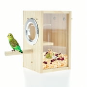 Vehomy Bird Nest Box Parakeet Breeding Nest Box Bird Nest House Wooden Acrylic Transparent Breeding Box for Finch Lovebirds Cockatiel Budgie Conure Parrot