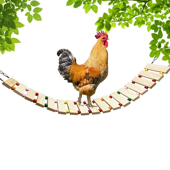 Vehomy Chicken Coop Toy Chicken Toys for Hens Natural Wood Chicken Ladder Chicken Swing Chicken Perch for Birds Poultry Rooster Chicks