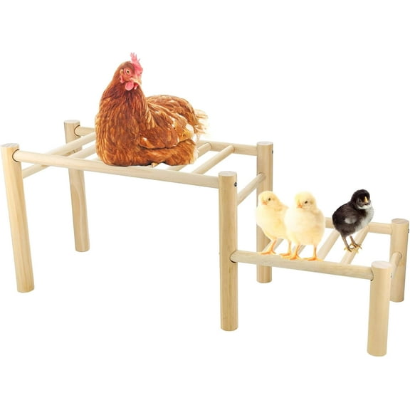 Vehomy Chicken Perch Chicken Roosting Ladder for Chicken Coop Chicken Roosting Bar Chicken Jungle Gym Chicken Toys for Hen Poultry