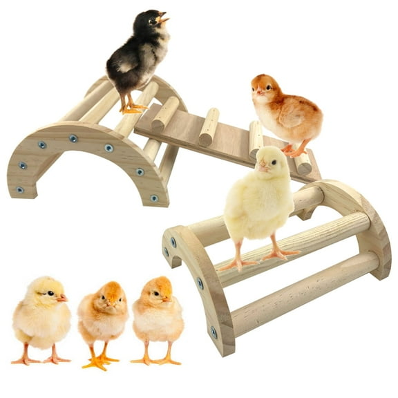 Vehomy Chicken Perch Hamster Climbing Toy Wooden Arch Bridge Platform Stand Ladder 3in1 Climbing Ramp Toys for Chick Hamsters Gerbils Mice Rodent and Small Animals