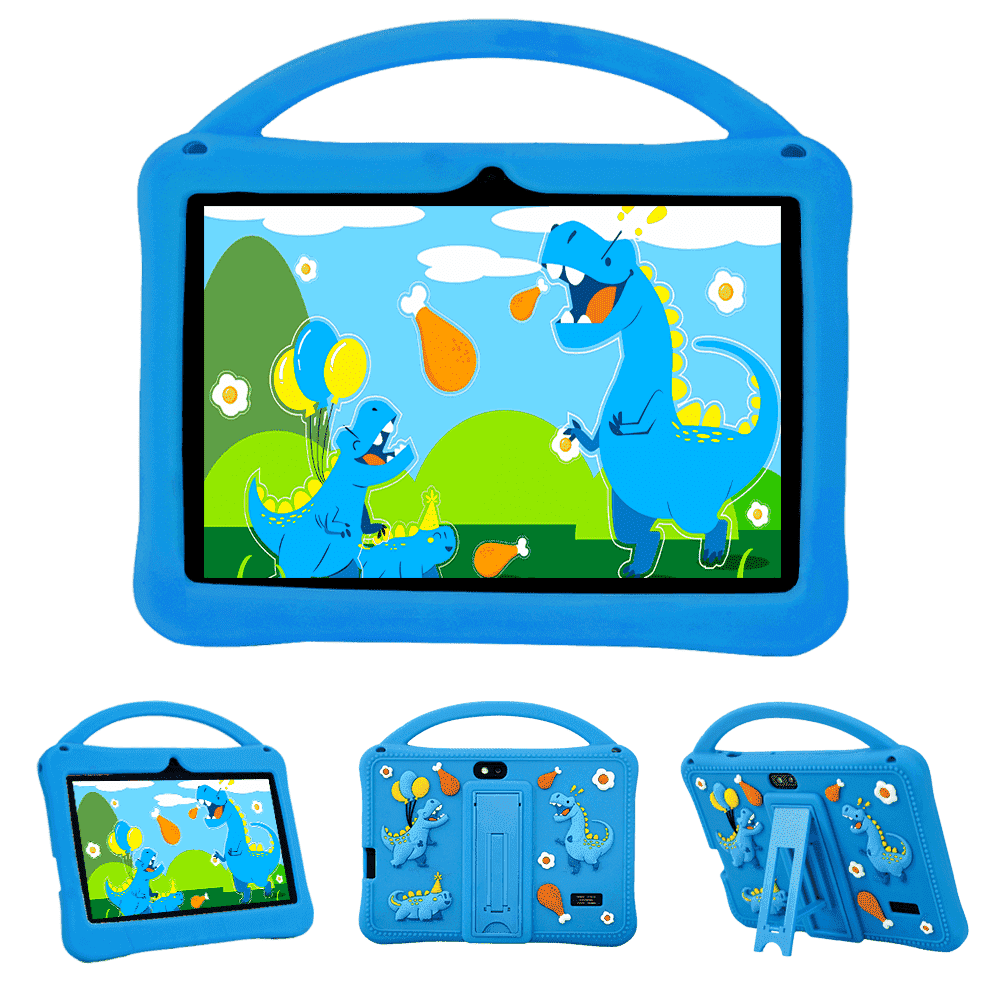 Veidoo 7 inch Android Tablets for Kids, 2GB RAM, 32GB ROM, iWawa Apps & Parent Controls, Safety Eye Protection Screen, Educational Games, WiFi, Dual Camera, Silicone Case (Blue)