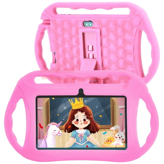 Veidoo Kids Tablet, 7 inch Android Tablet, 2GB+32GB, WiFi, IPS Screen, Children Tablet with Parental Control, Google Plays, Games, Learning Educational Tablet for Toddlers(Pink)