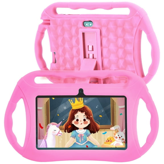 Veidoo Kids Tablet, 7 inch Android Tablet, 2GB+32GB, WiFi, IPS Screen, Children Tablet with Parental Control, Google Plays, Games, Learning Educational Tablet for Toddlers(Pink)