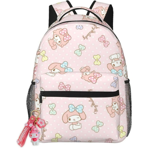 Veidsuh My Bunny Melody Bag Cartoon Character Pattern Backpack Polyester Waterproof Laptop Backpack Travel Camping Hiking Dayback Backpack Gift