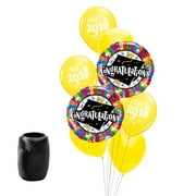 Veil Entertainment Congratulations Class of 2019 School Colors 8pc Graduation Balloons, Yellow
