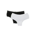 thumbnail image 1 of Veil Mesh Ruffle Panty 2-Pack (Black White, Small), 1 of 6