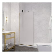 ANZZI Framed Glass Shower Door Screen Series, 74 x 34 in. Frosted Screen in Brushed Gold