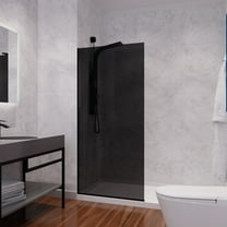 Screen Series Frameless Tinted Glass Shower Screen Shower Door in Matte Black
