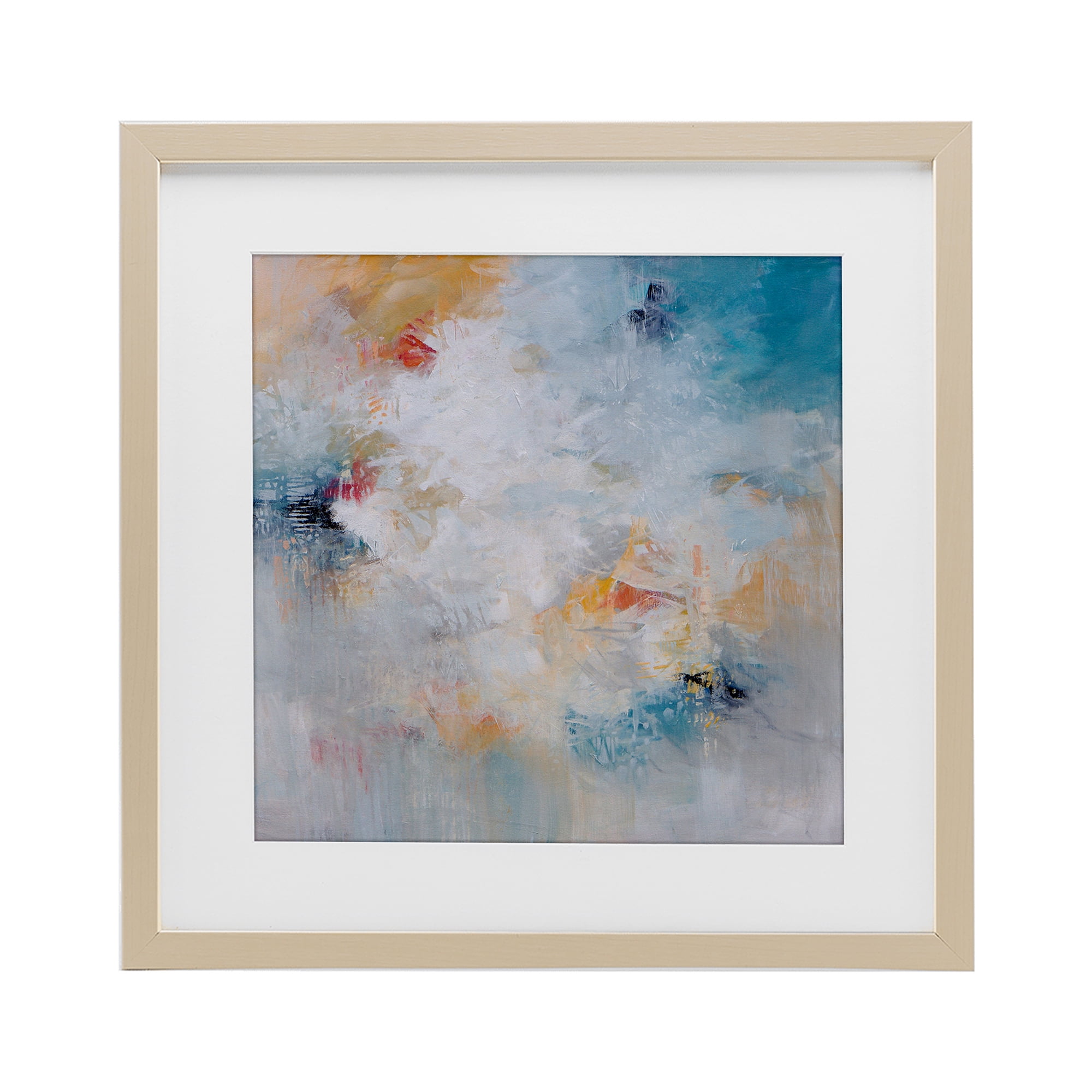 Veiled Dance Abstraction Birch Framed Print Under Glass, design by Karen Hale