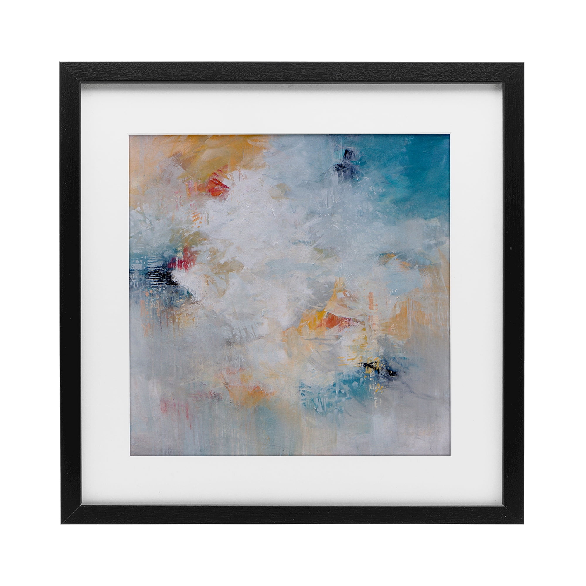 Veiled Dance Abstraction Black Framed Print Under Glass, design by Karen Hale