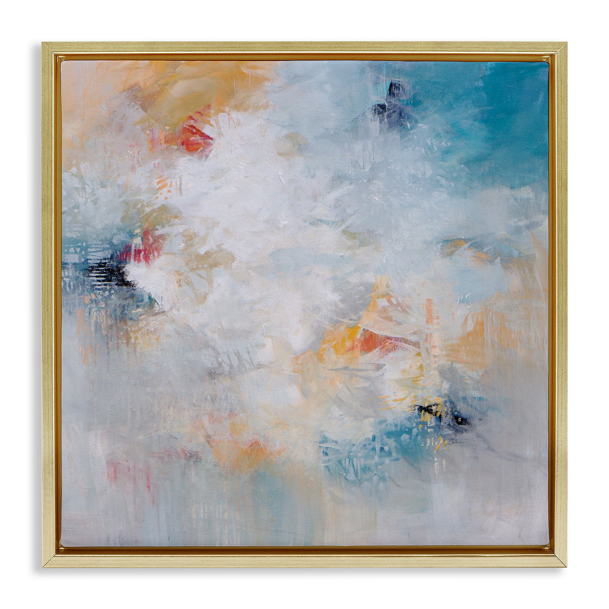 Veiled Dance Abstraction Gold Framed Floater Canvas Wall Art, design by Karen Hale