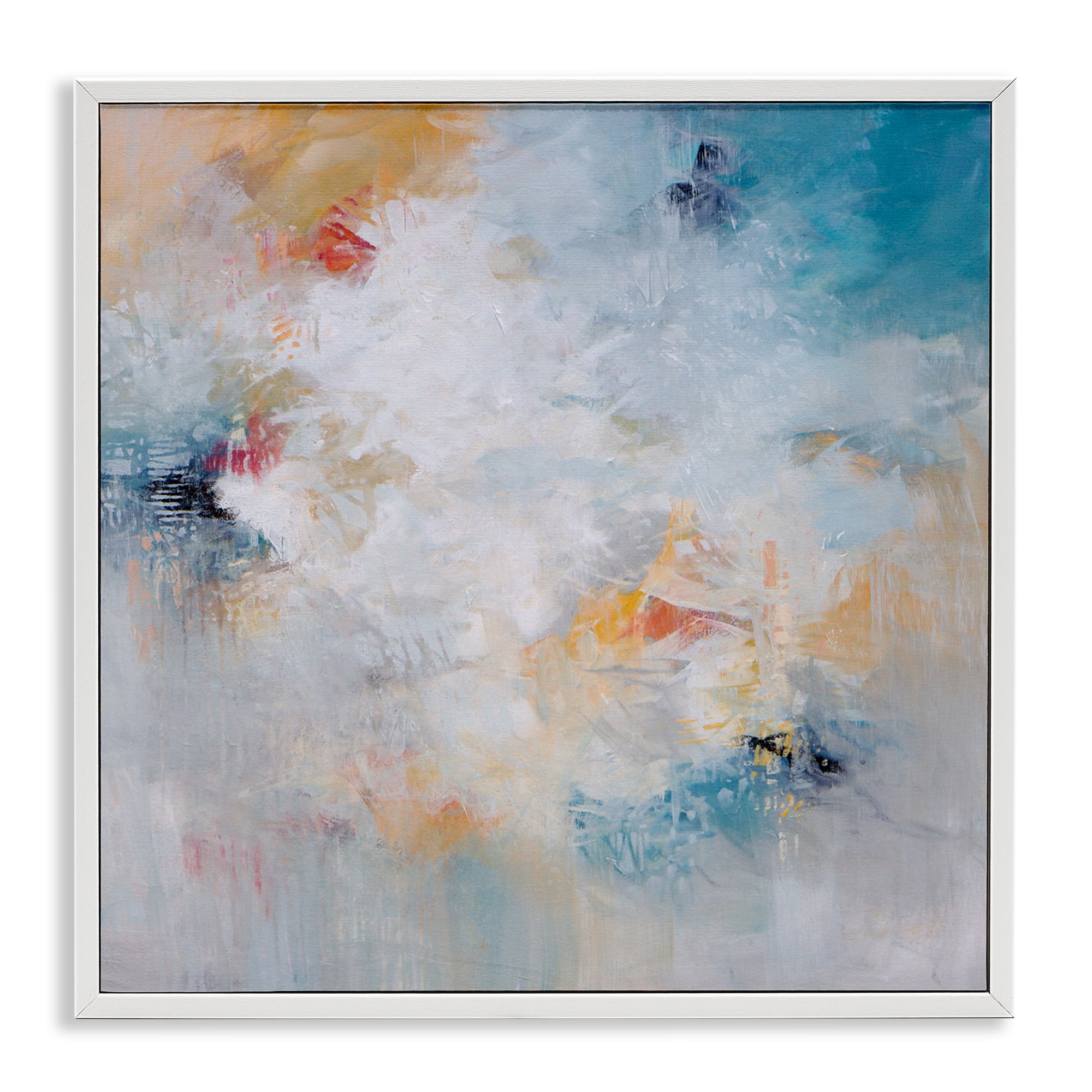 Veiled Dance Abstraction White Framed Giclee Art, design by Karen Hale