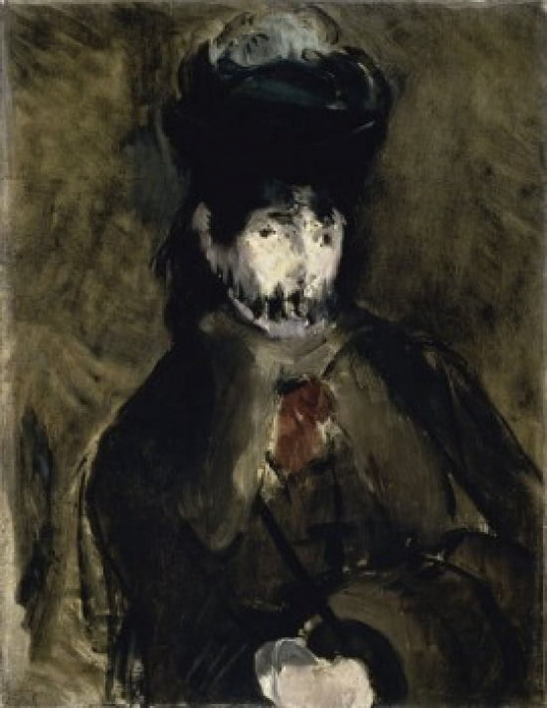 Veiled Young Woman-Portrait of Berthe Morisot (Jeune Femme Voile-Portrait de Berthe Morisot) Edouard Manet (1832-1883French) Petit Palais Geneva Canvas Art - Edouard Manet (24 x 36)