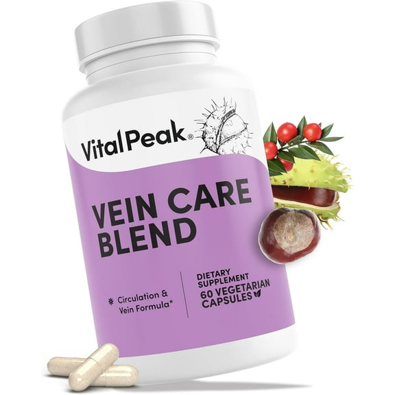 Vein Care Blend - Circulation & Vein Support Supplements - with Rutin, Chestnut Extract, Butcher's Broom & Micronized Citrus Flavonoids - Vegan, Non GMO, Gluten Free - 60 Capsules