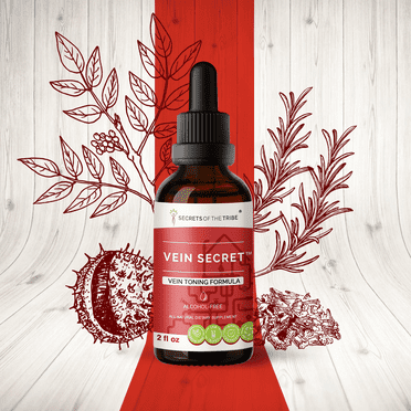 Vein Secret Alcohol-FREE Extract, Tincture, Glycerite Butcher's Broom, Horse Chestnut, Prickly Ash, Rosemary, Stoneroot. Vein Tonnig Formula 2 oz