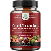 Natures Craft Vein Support Supplement for Varicose Veins & Improved Blood Circulation, 60 Caps