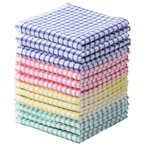 Veinchycot 12-Pack Kitchen Dishcloths, 100% Cotton Absorbent Dish Rags for Drying and Clearing,12x12 inches,Mix color