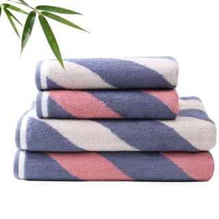Veinchycot 4-Pack Bamboo Towels Set, Ultra Soft Absorbent Hand Towels & Washcloths for Daily Use,Blue & Red