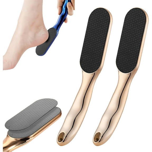 Veinsgrain Foot File, Veins Grain Foot File, Nano Glass Foot File with Non-Slip Ergonomic Handle, Dead Skin Remover for Feet, Professional Pedicure Tools, Callus Remover Foot File (Gold*2)