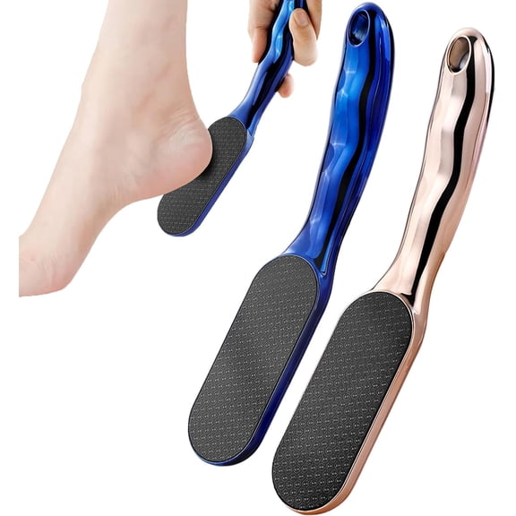 Veinsgrain Foot File, Veins Grain Foot File, Nano Glass Foot File with Non-Slip Ergonomic Handle, Dead Skin Remover for Feet, Professional Pedicure Tools, Callus Remover Foot File (Blue*Gold)