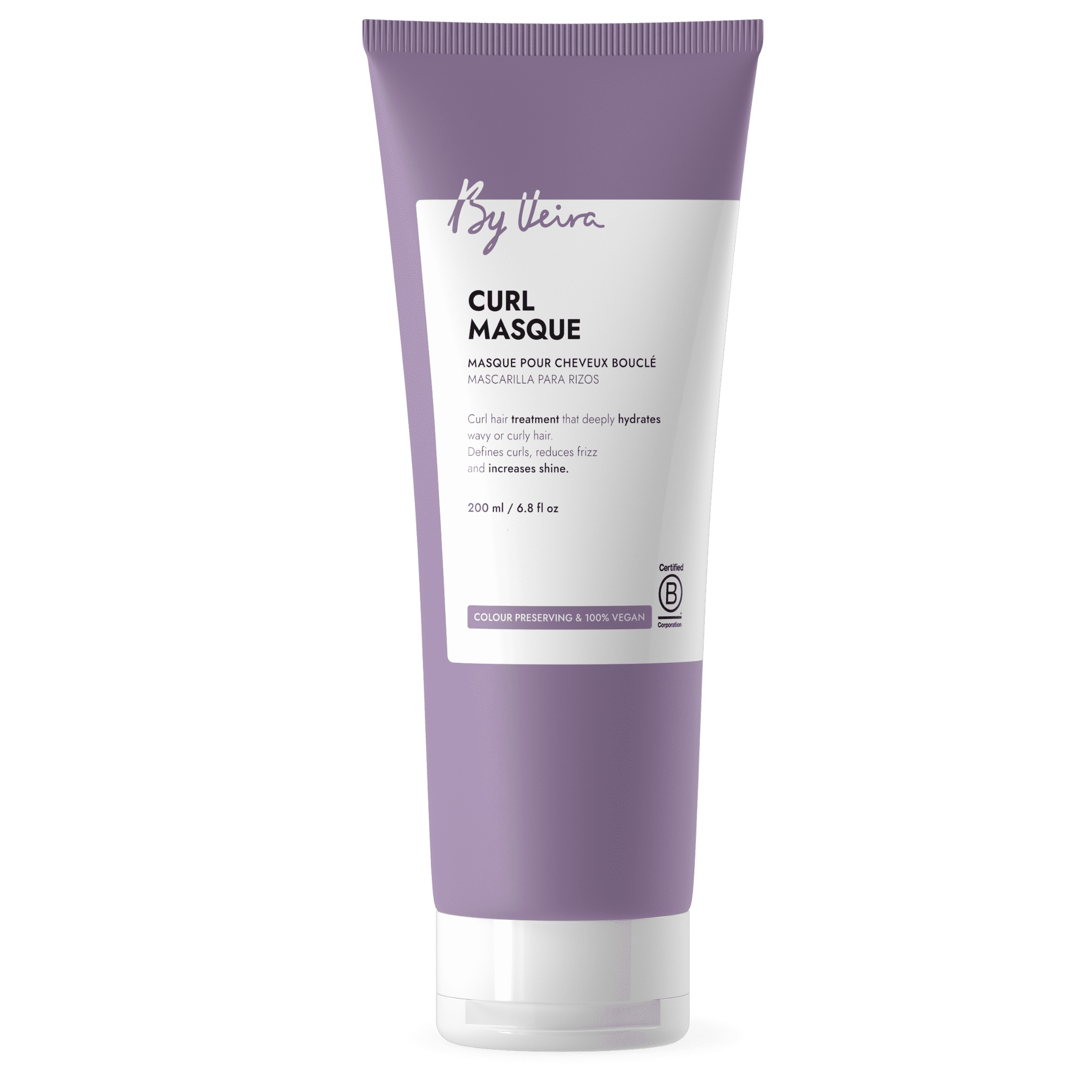 Byveira By Veira, Curl Hair Mask 6.8 Fl Oz, Gently Cleanses & Defines Curly Wavy Hair, Reduces frizz & Increases shine, Colour preserving, 100% vegan & Sulphate/Silicone free