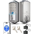 thumbnail image 1 of Veise VE027 Built-in Wi-Fi Smart Lock, Fingerprint Keyless Entry Front Door Lock, App Remote Control, No Hub Needed, Keypad Deadbolt, IP65 Waterproof, Auto Lock, BHMA Grade 3, Satin Nickel, 1 of 14