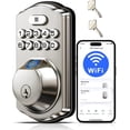 thumbnail image 1 of Veise Built-in WiFi Fingerprint Smart Lock, App Remote Control, No Hub Needed, Keyless Entry, Front Door Smart Deadbolt, Digital Keypad, Auto Lock, IP55 Waterproof, BHMA Grade 3, Satin Nickel, 1 of 9
