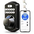 thumbnail image 1 of Veise Wifi Fingerprint Smart Lock, Keyless Entry, Digital Keypad Deadbolt, App Remote Control, Easy Installation, Matte Black, 1 of 9