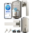 thumbnail image 1 of Veise Built-in Wifi Smart Door Lock with Lever Handle Set, Electronic Digital Keypad Deadbolt for Front Door with Fingerprint, Satin Nickel, 1 of 9