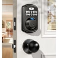 thumbnail image 1 of Veise Fingerprint Door Lock with 2 Knobs, Keyless Entry Door Lock with Knob, Electronic Keypad Deadbolt, Matte Black, 1 of 8