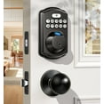 thumbnail image 1 of Veise Fingerprint Door Lock with 2 Knobs - Keyless Entry Door Lock with Knob, Electronic Keypad Deadbolt, Smart Front Handle Set, Auto-Locking, Waterproof, Easy Installation, Matte Black, 1 of 8