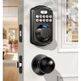 thumbnail image 1 of Veise Fingerprint Door Lock with 2 Knobs, Keyless Entry Door Lock with Knob, Electronic Keypad Deadbolt, Matte Black, 1 of 8