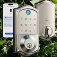 thumbnail image 1 of Veise Fingerprint Smart Door Lock, App Control, 7-in-1 Keyless Entry, Auto Lock, Emergency Power Port, Electronic Touchscreen Keypad, Biometric Smart Locks for Front Door, Satin Nickel, 1 of 8