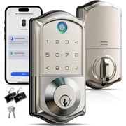 Veise Fingerprint Smart Door Lock, Keyless Entry, Digital Touchscreen, App Control, Auto Lock, Satin Nickel