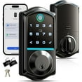 thumbnail image 1 of Veise Fingerprint Smart Door Lock, App Control, 7-in-1 Keyless Entry, Auto Lock, Emergency Power Port, Electronic Touchscreen Keypad, Biometric Smart Locks for Front Door, Matte Black, 1 of 8