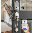 thumbnail image 1 of Veise Fingerprint Smart Front Door Lock with Handle Set, App Control Keyless Entry, Touchscreen Keypad, Emergency Power Port, Auto Lock, Easy Install, Metal Satin Nickel, 1 of 10