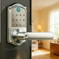 thumbnail image 1 of Veise Fingerprint Smart Lever Lock - APP Control, Keypad Door Lock with Handle, Keyless Entry for Front Door and Bedroom, Electronic Digital Knob, Remote Grant, IP55 Weatherproof, Satin Nickel, 1 of 9