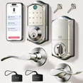 thumbnail image 1 of Veise Fingerprint Smart Lock with 2 Lever Handles, Keyless Entry Front Door Lock Set, App Control, Electronic Digital Keypad Deadbolt, Satin Nickel, 1 of 9