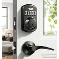 thumbnail image 1 of Veise Keyless Entry Door Lock with 2 Lever Handles - Electronic Keypad Deadbolt, Easy Installation Digital Smart Front Door Lock Set, Matte Black, 1 of 9