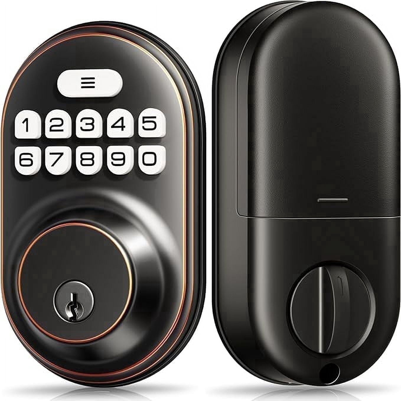 Veise Keyless Entry Door Lock, Electronic Keypad Deadbolt, Auto Lock ...
